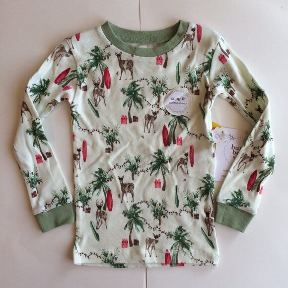 New Burt's Bees Christmas Pajamas 2T Island Holiday Organic Shirt Pants Set - Picture 2 of 6